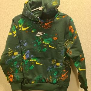Nike Kids Green Multicolor Logo Hoodie